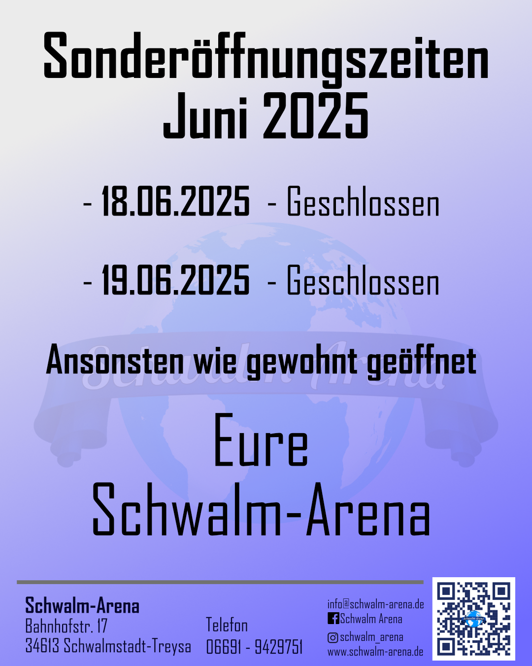 schwalmArena SonderzeitenJuni25